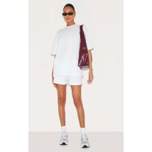 Short oversize coupe carrée en coton blanc, Blanc