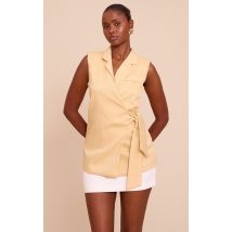 Gilet jaune beurre à taille nouée, Jaune Beurre