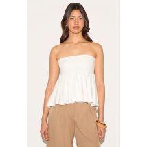 Bustier en effet lin beige, Beige