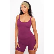 Débardeur de sport en Sculpt prune à bretelles, Prune