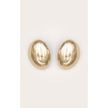 Boucles d'oreilles ovales chunky dorées, Doré