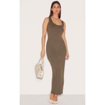 Robe longue simple vert olive, Vert Olive