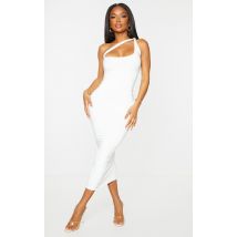 Shape Cream Slinky Knot Shoulder Cut Out Midaxi Dress