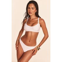 Haut de maillot de bain blanc à col rond, Blanc