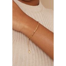 Bracelet simple style poulie plaqué or, Doré