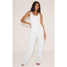 Bas de pyjama large en jersey gris chiné, Gris Chiné