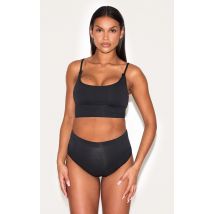 Maternité Soutien-gorge d'allaitement noir détail sans coutures, Noir