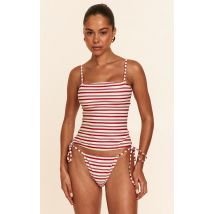 Tankini rouge rayé, Rouge