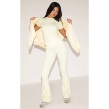 Pantalon de yoga évasé taille haute sculptant crème au beurre, Crème Au Beurre..