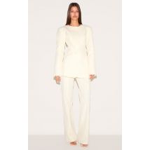 Pantalon de tailleur large amande, Amande