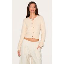 Cardigan en maille tricot crème, Crème