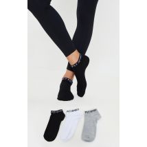 PRETTYLITTLETHING Monochrome 3 Pack Sports Ankle Socks, Monochrome