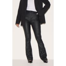 Black Coated Denim Flares, Black