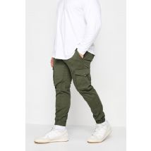 Inside Leg Size 32", Waist Size 52 Mens Jack & Jones Big & Tall Olive Green Cargo Trousers Big & Tall