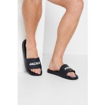 Size 12 Mens Jack & Jones Black Branded Moulded Sliders Big & Tall