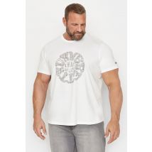 Size 5Xl Mens Lambretta Big & Tall White 'Lambretta' Circle Print Slogan Tshirt Big & Tall