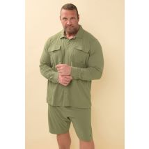 Studio A Men's Big & Tall Khaki Green Linen Overshirt Size 3XL | Cotton