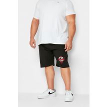 Size 8Xl Mens Ed Baxter Big & Tall Black Varsity Logo Jogger Shorts Big & Tall