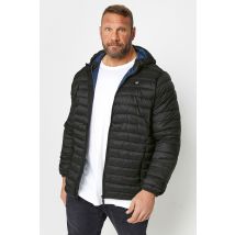 Size 6Xl Mens Blend Big & Tall Black Hooded Jacket Big & Tall