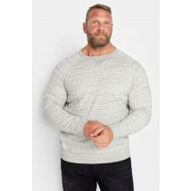 Size 4Xl Mens Blend Big & Tall Grey Crew Neck Sweatshirt Big & Tall