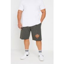 Size 5Xl Mens Ed Baxter Big & Tall Grey Varsity Logo Jogger Shorts Big & Tall