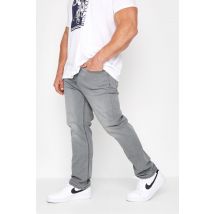 Inside Leg Size 34", Waist Size 56 Mens Badrhino Big & Tall Grey Stretch Jeans Big & Tall