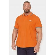 Size 4Xl Mens Lambretta Big & Tall Orange Twin Tipped Polo Shirt Big & Tall