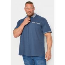 Size 4Xl Mens Kam Big & Tall Blue Marl Jacquard Polo Shirt Big & Tall