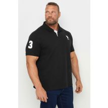 Size 4Xl Mens U.S. Polo Assn. Big & Tall Black Player 3 Pique Polo Shirt Big & Tall
