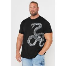 Size 4Xl Mens Badrhino Big & Tall Black Snake Graphic Tshirt Big & Tall