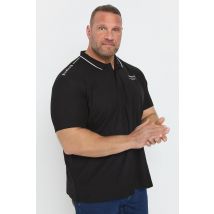 Firetrap Big & Tall Black Tape Detail Polo Shirt Size 5XL