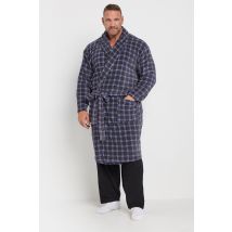 Size Xl Mens Badrhino Big & Tall Blue Check Print Dressing Gown Big & Tall