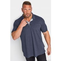 Size 2Xl Mens D555 Big & Tall Navy Blue Marl Pique Polo Shirt Big & Tall