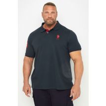 Size 4Xl Mens U.S. Polo Assn. Big & Tall Navy Blue Player 3 Pique Polo Shirt Big & Tall