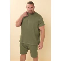Studio A Big & Tall Khaki Green Popcorn Stitch Textured Tshirt Size 6XL