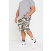 Size 60 Mens Kam Big & Tall Charcoal Grey Camo Cargo Shorts Big & Tall