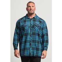 Kam Big & Tall Navy Blue Long Sleeve Check Shirt Size 4XL