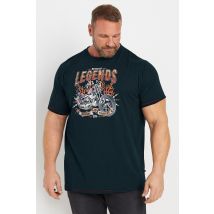 Duke London D555 Big & Tall Black Motorbike 'Legends' Printed Tshirt Size 6XL