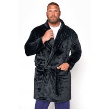 Size 5-6Xl Mens Badrhino Big & Tall Black Soft Dressing Gown Big & Tall