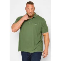 Size 5Xl Mens Ben Sherman Big & Tall Rich Fern Green Signature Tipped Polo Shirt Big & Tall