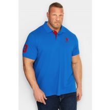 Size 5Xl Mens U.S. Polo Assn. Big & Tall Blue Player 3 Logo Polo Shirt Big & Tall