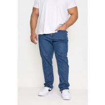 Inside Leg Size 33", Waist Size 40 Mens Kam Big & Tall Blue Regular Fit Stretch Jeans Big & Tall