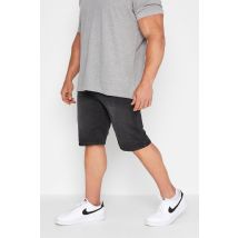 Size 52 Mens Badrhino Big & Tall Black Washed Denim Shorts Big & Tall