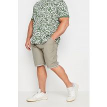 Size 50 Mens D555 Big & Tall Stone Beige Chambray Stretch Shorts Big & Tall