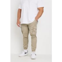 Inside Leg Size 34", Waist Size 46 Mens Jack & Jones Big & Tall Stone Brown Cargo Trousers Big & Tall