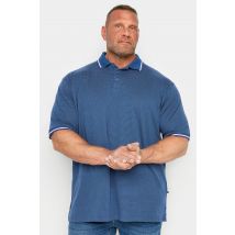 Size 6Xl Mens Kam Big & Tall Blue Dobby Jersey Polo Shirt Big & Tall