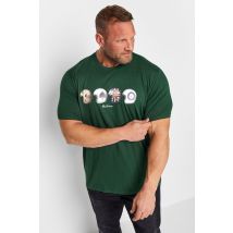 Size 5Xl Mens Ben Sherman Big & Tall Green Helmets Print Tshirt Big & Tall