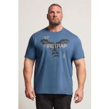 Firetrap Men's Big & Tall Blue Hawke Print T-Shirt Size 4XL | 100% Cotton