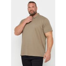Studio A Men's Big & Tall Light Brown Zip Polo Shirt Size 3XL | 100% Cotton