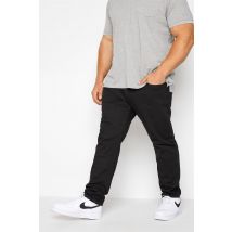 Inside Leg Size 30", Waist Size 40 Mens D555 Big & Tall Black Tapered Stretch Jeans Big & Tall